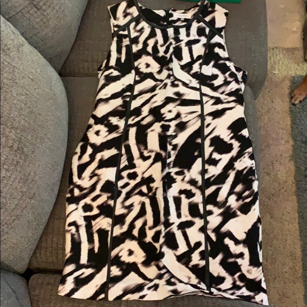 Calvin Klein black and white dress
